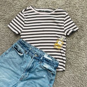h&m striped pink top 🍓